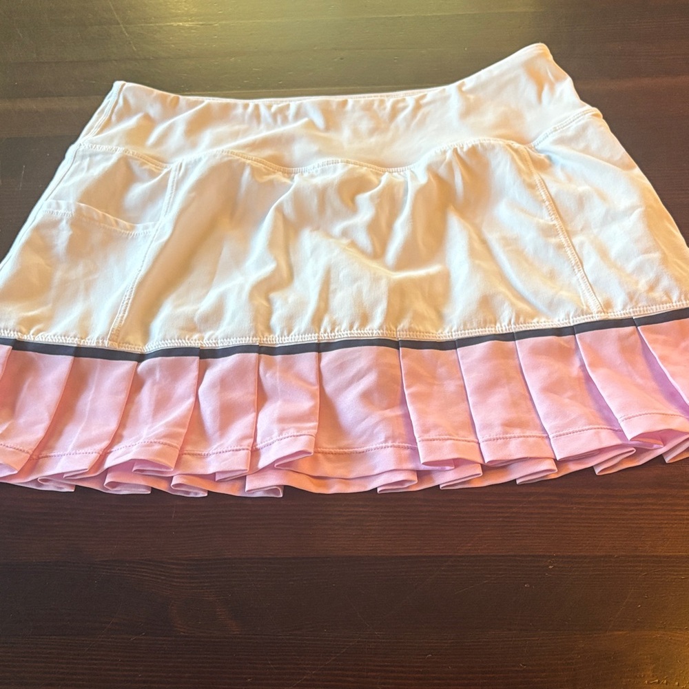 Addison Bay White and Pink Tennis Skirt